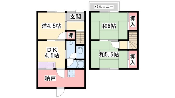 朝日谷メゾネットの物件間取画像